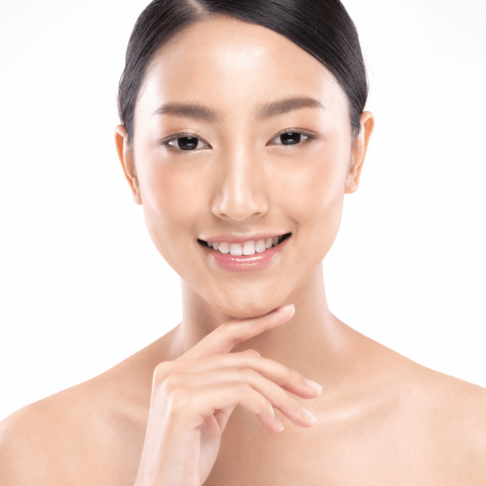 Korean woman with radiant skin