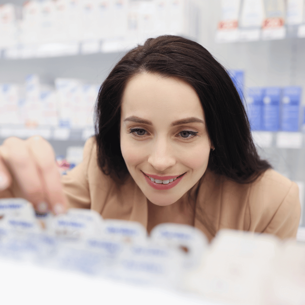 woman shopping for affordable skincare